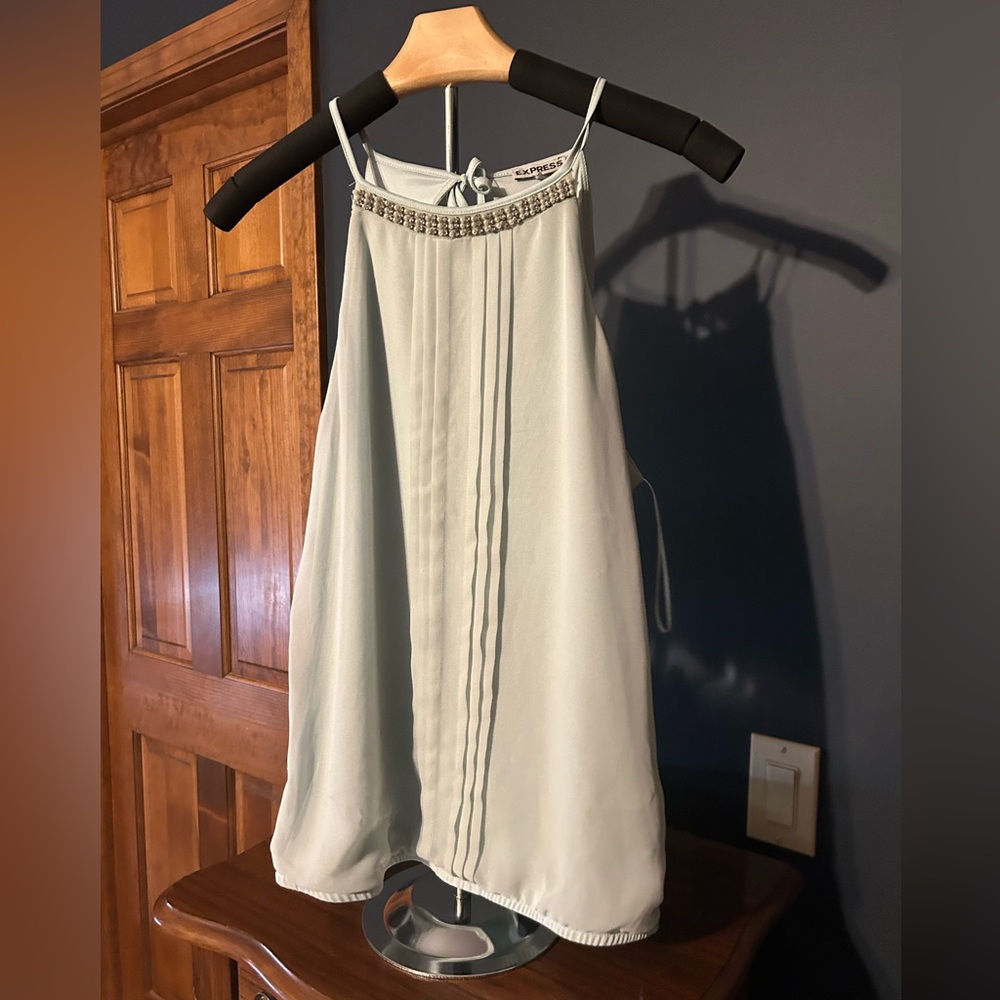 Express tank with beaded neck | Size: M | Color: Blue